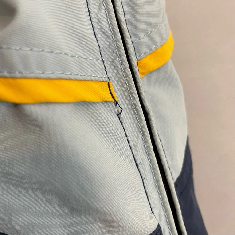 Vintage Wave Rave Jacket Men Snowboarding Blue Nylon 90s Zipper Yellow Coat‎